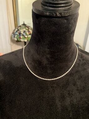 Classic Silver tone Rope Chain 18” Necklace - Silver